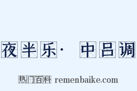 夜半乐·中吕调是什么意思的图片